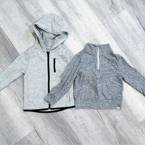 Gap Kids' Light Gray and Dark Gray Hoodie and Pullover Set